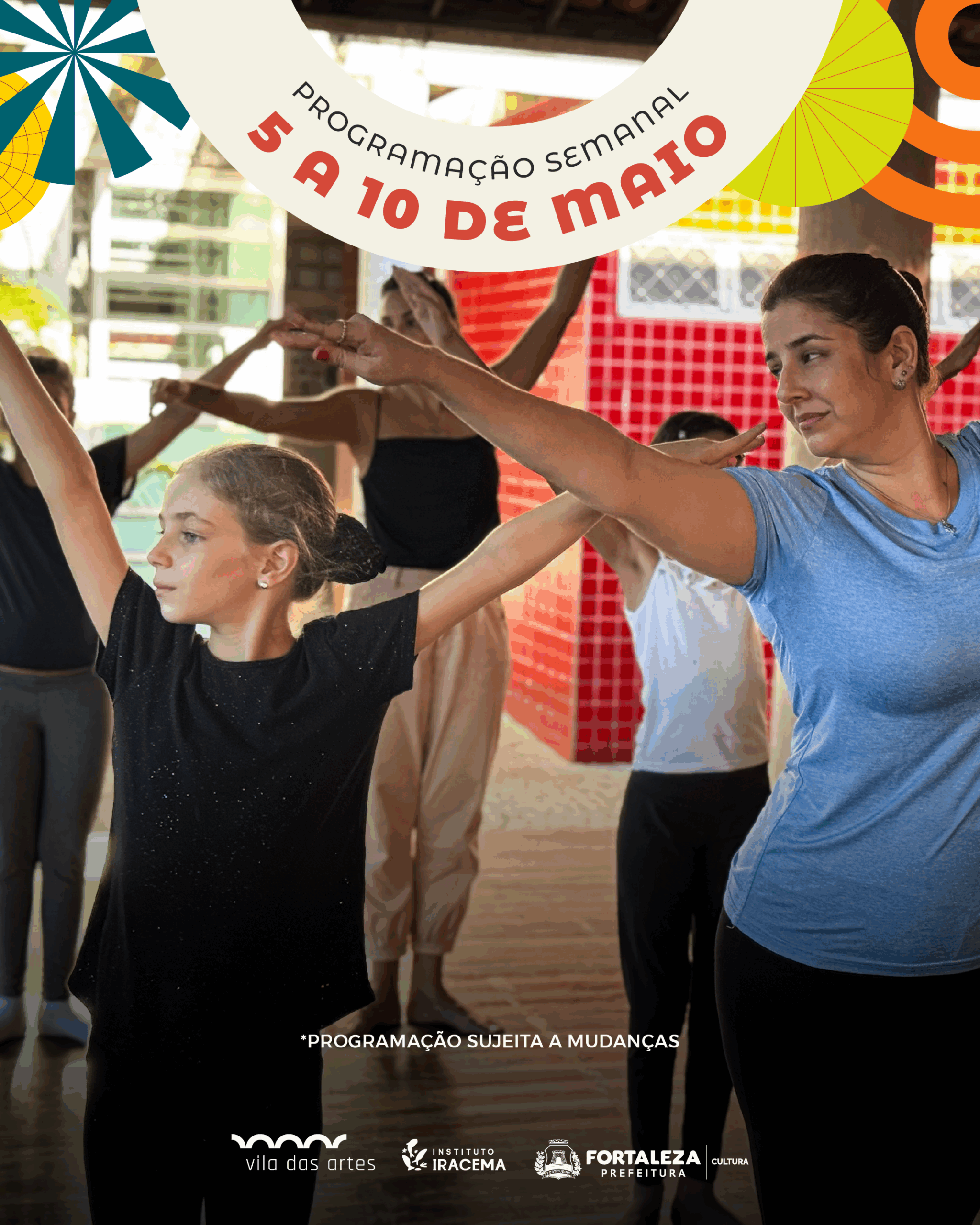 Vila das Artes divulga programação semanal de 5 a 10 de maio